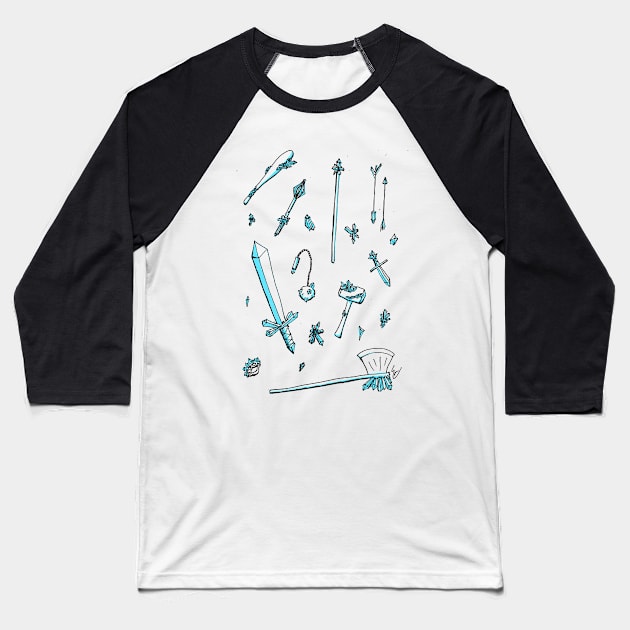 Crystal Weapons Baseball T-Shirt by themanyartsofknight